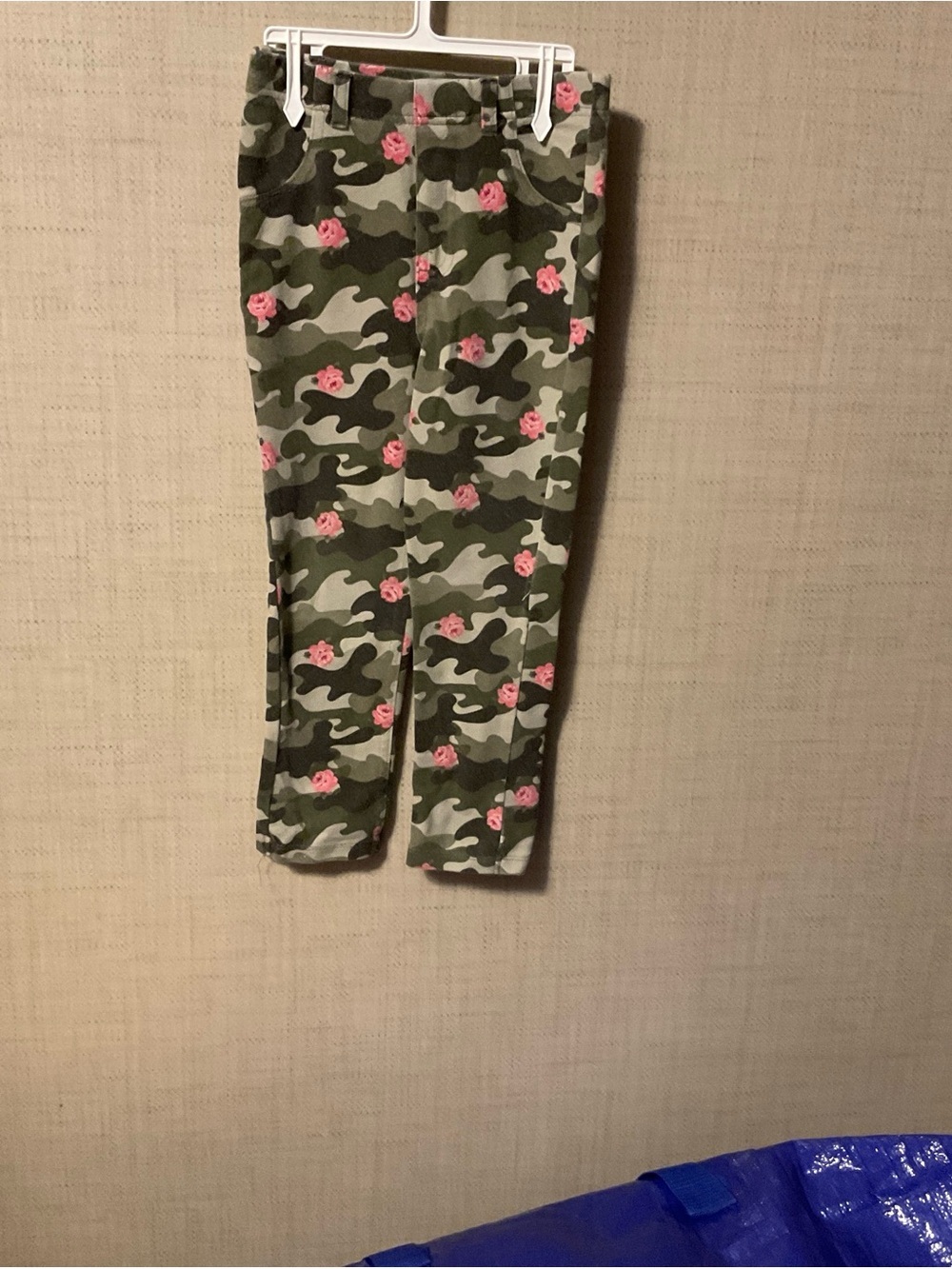 Garanimals Girls' Green Camo Leggings with Pink Rose Print